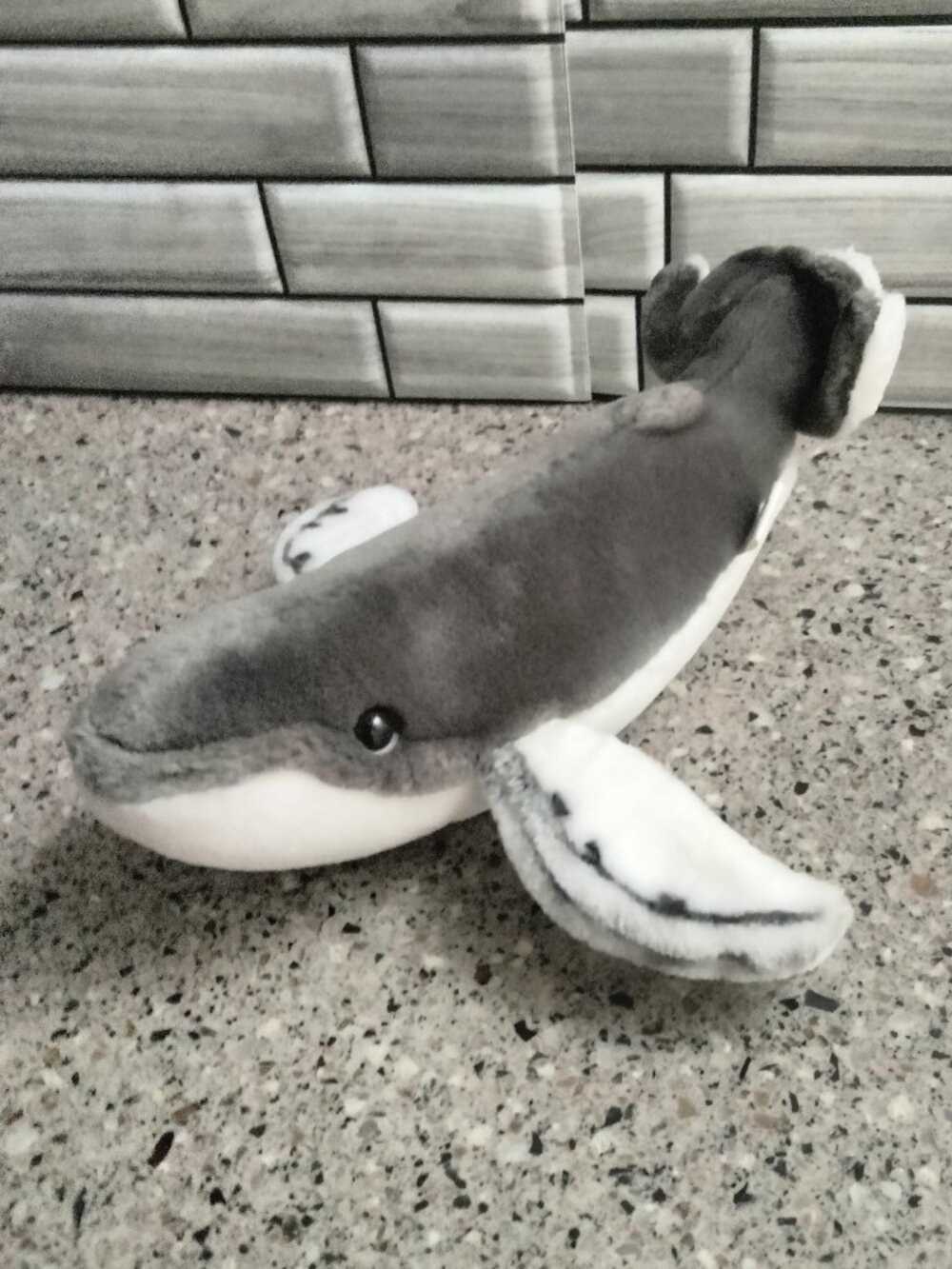 Vintage 1985 Dakin Grey & White Whale Plush
